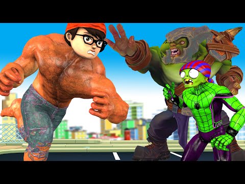 Avengers Baby Nick transform Giant Hulk vs Team Zombie Protect Family - Scary Teacher 3D Animation