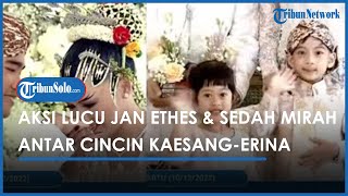 Aksi Menggemaskan 2 Cucu Jokowi, Jan Ethes & Sedah Mirah Antar Cincin Akad Nikah Kaesang-Erina