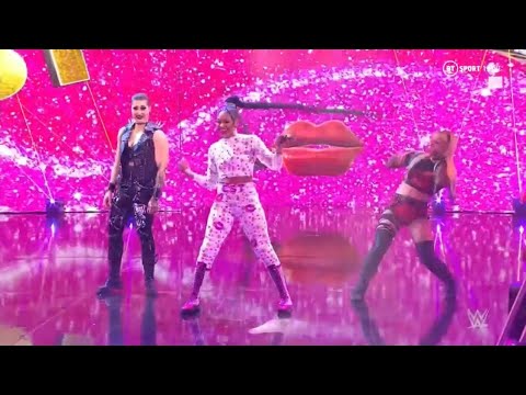 Rhea Ripley & Liv Morgan & Bianca Belair Entrance - RAW: February 28, 2022