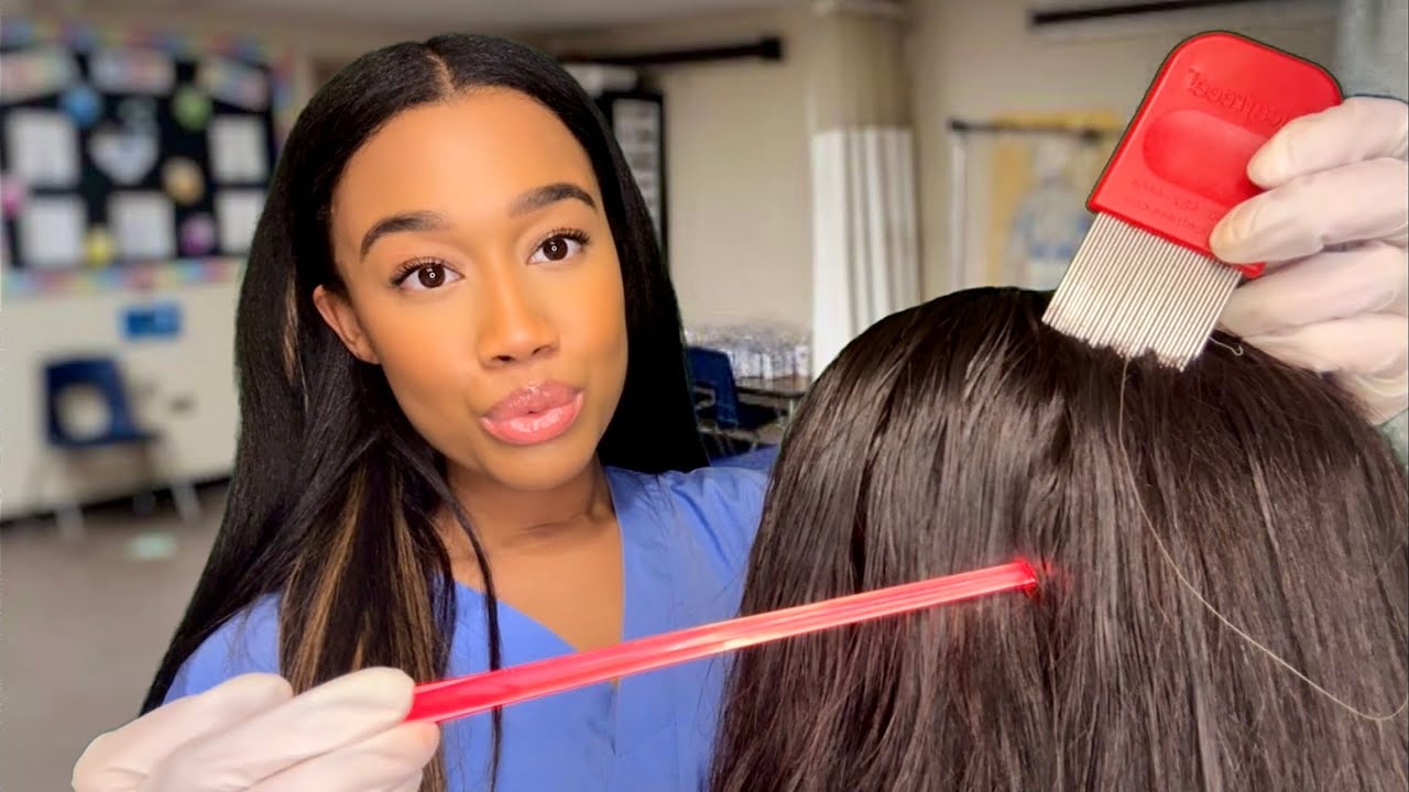 ASMR School Nurse Lice Check Role-play For 1 Hour (You’re Infested!!) 🪲🔦 Lice Check Removal ASMR
