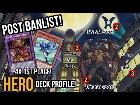Yu-Gi-Oh! 4x 1st Place OTS HERO Deck Profile (NEW April 2024 Banlist) (Blake Dauterive)