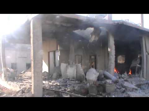 آثار الدمار جراء القصف العشوائي من قبل قوات النظام على مدينة معدان في ريف الرقة