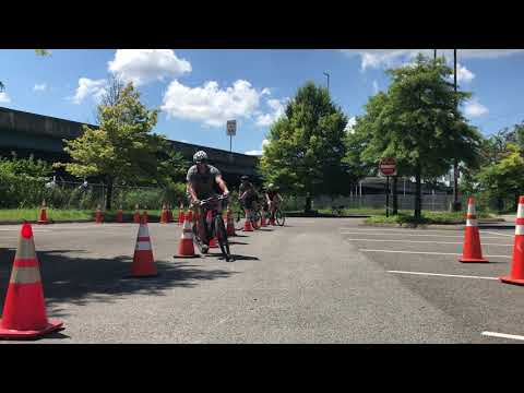 UTPD Bike School Participants on Slalom Course