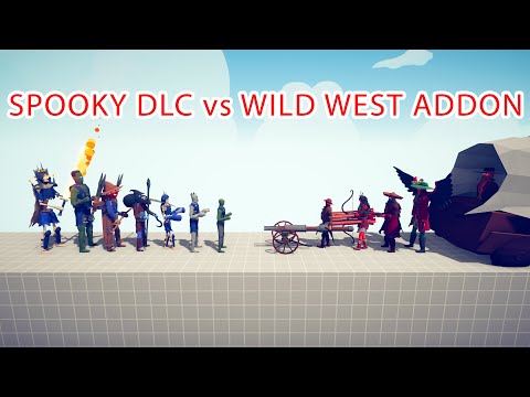 SPOOKY DLC Team vs WILD WEST ADDON Team - Totally Accurate Battle Simulator TABS