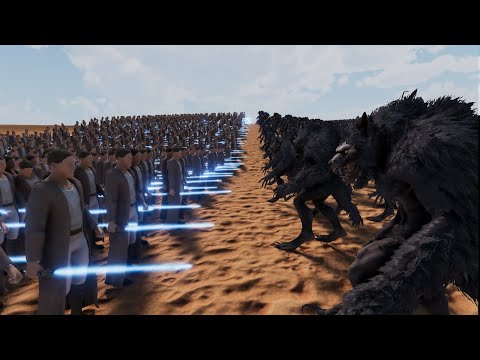1000 Laser Knights VS 8000 Werewolves | ULTIMATE EPIC BATTLE SIMULATOR 2 | UEBS 2