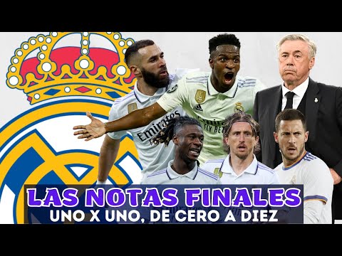 VINICIUS, BENZEMA, KROOS, HAZARD, COURTOIS, MODRIC...REAL MADRID LAS NOTAS  FINALES A LA TEMPORADA