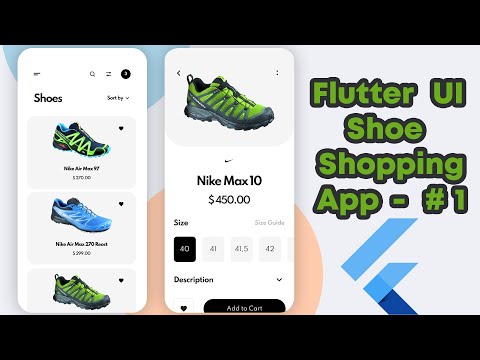 UI Design To Flutter Dart Code | Flutter UI | Shoe Shopping Mobile App #1