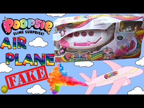 Fake poopsie slime surprise airplane with lights! Full unboxing of fake poopsie jet! Yayday tv fake