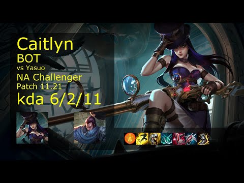 Caitlyn ADC & Thresh vs Yasuo & Rakan - NA Challenger 6/2/11 Patch 11.21 Gameplay