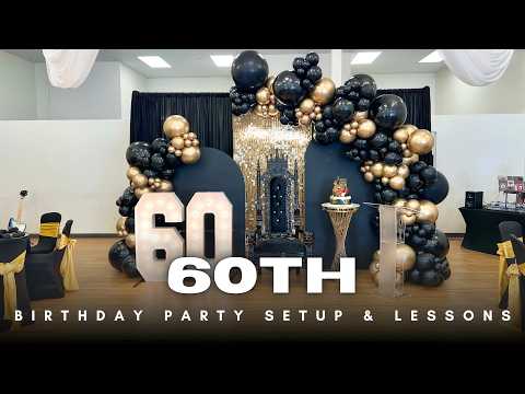 Setup With Me - Black and Gold 60th Birthday Party Decorations