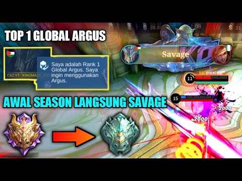 GAMEPLAY TOP 1 GLOBAL ARGUS SAVAGE | GAMEPLAY ARGUS HYPER BY TOP 1 GLOBAL | MLBB