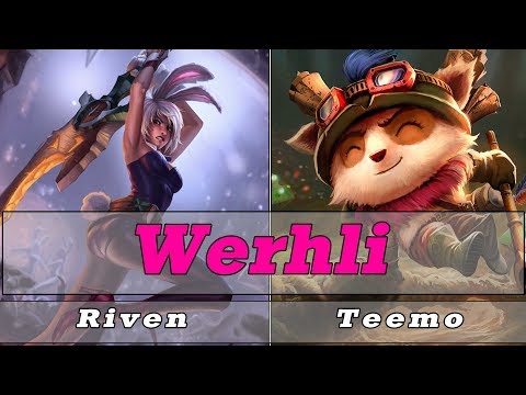 Werhli Riven vs Teemo Top - Best Riven play -  lol riven  -  S8 Preseason Ranked Gameplay