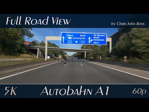 Autobahn (A1), Germany: RS HH-Stillhorn - HH-Billstedt - Kreuz HH-Ost - Stapelfeld - 5K (2880p/60p)
