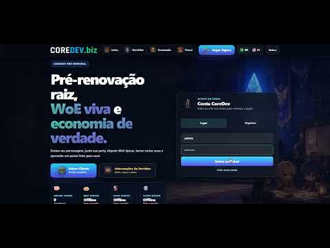 CoreDev Site System para rAthena Pré-Renovação — Site Completo com Painel, Doações, Rankings, Wiki, WoE e Admin