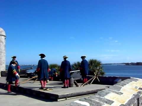 Cannon fire reenactment at Castillo de San Marcos (St. Augustine Fort)