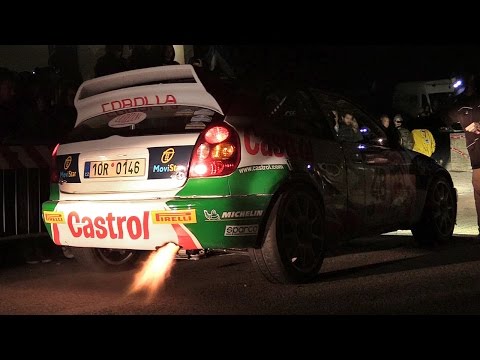 Rally Legend 2016 - Rally Cars Starts at Night with Launch Control, Anti-Lag & Flames