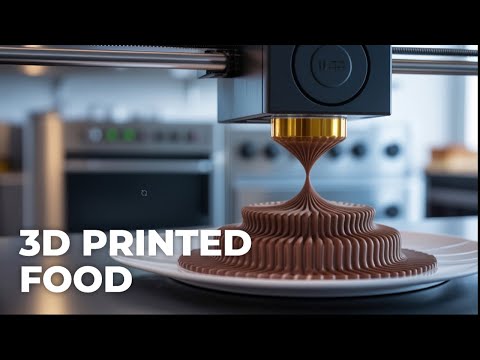 Part of a video titled 3D Printed Food: How Is It Changing the Way We Cook and Eat?