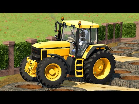 JOHN DEERE vs CLAAS vs CASE vs FENDT PARKOUR - Farming Simulator 22