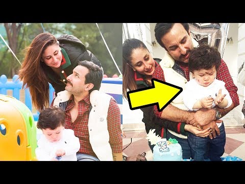 Taimur Ali Khan CUTTING His 1st Birthday Cake With Kareena And Saif