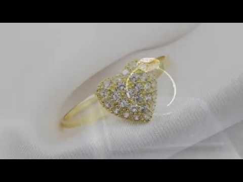 TELEIOS LUXE 18K GOLD MICRO CRYSTAL HEART RING - 6.5 US - TL0000008