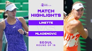 Magda Linette vs. Kristina Mladenovic | 2022 Seoul Round of 16 | WTA Match Highlights