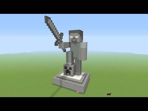 Minecraft Tutorial: How To Make A STONE HEROBRINE Statue!!