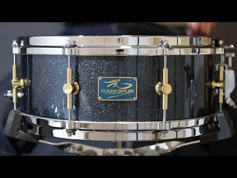 Canopus 'The Maple' 8ply Snare Drum 14x5.5 *VIDEO* Black Sparkle image 6