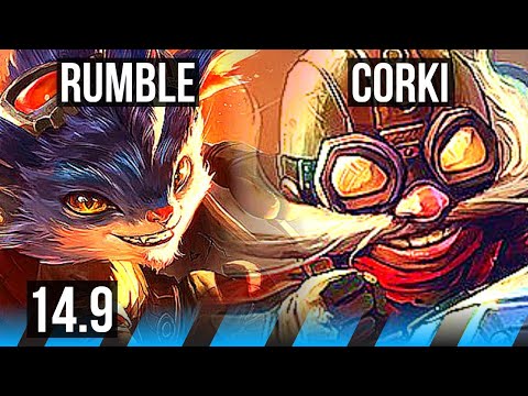 RUMBLE vs CORKI (MID) | Legendary, 600+ games | NA Master | 14.9