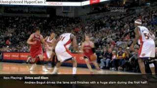 Andrew Bogut dunks on Cartier Martin. (1/16/10)