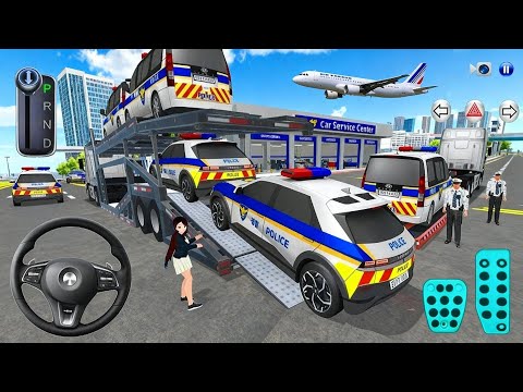 New Police Cars Transport to Car Service Center - 3D Driving Class Simulation - Android game
