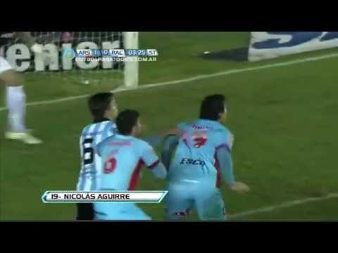 Gol Aguirre Arsenal 1 Racing 0. Torneo Final 2013. Fecha 14