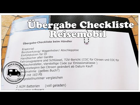 Übergabe Checkliste Reisemobil beim Händler