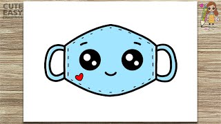 How to Draw a Cute Face Mask, Easy Drawing