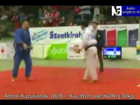 Judo 2009 Budapest: Kazusionak (BLR) - Lee (KOR) [-90kg]