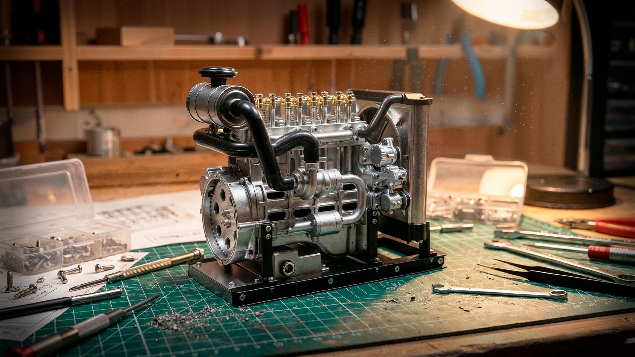 This TINY DIESEL Engine is SO SATISFYING to Assemble (Build & First Run)