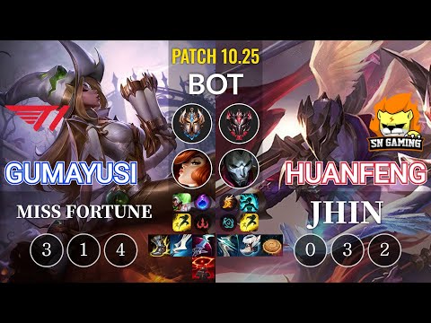 T1 Gumayusi Miss Fortune vs SN huanfeng Jhin Bot - KR Patch 10.25