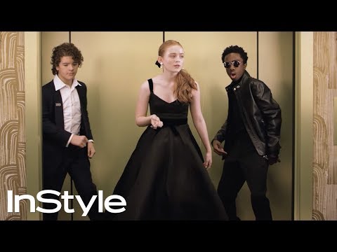 Stranger Things Cast in the Golden Globes Elevator