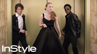 Stranger Things Cast in the Golden Globes Elevator