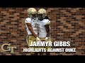 Georgia Tech RB Jahmyr Gibbs Highlights Against Duke