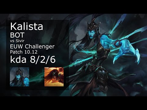 Kalista ADC & Thresh vs Sivir & Yuumi - EUW Challenger 8/2/6 Patch 10.12 Gameplay