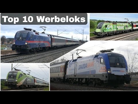 Top 10 Werbeloks vor den Gäubahn IC`s mit: Roco, Sparda, Green Points, Klimaschutz,Nightjet,..Taurus