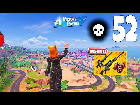 52 Elimination Solo Vs Squads "Zero Build" Gameplay Wins (NEW Fortnite Chapter 7 Season 1 PC)