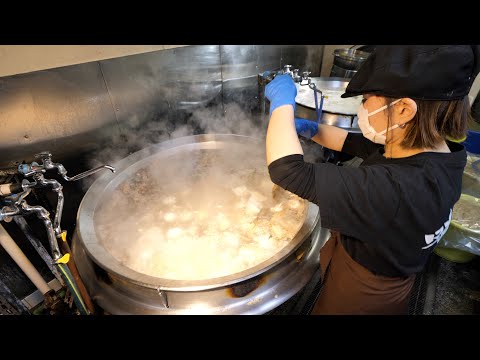 Hiroshima) ¿Preparar sopa para 1.200 personas en una olla gigante? La parte trasera de la tienda de ramen donde llegan los pedidos.丨Restaurante de fideos japoneses - Viajes a Japón