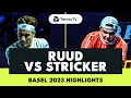 Dominic Stricker vs Casper Ruud Dramatic Match | Basel 2023 Highlights