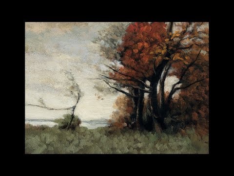 Study after Paul Desire Trouillebert Autumn in Candes Tonalist Landscape Oil Painting