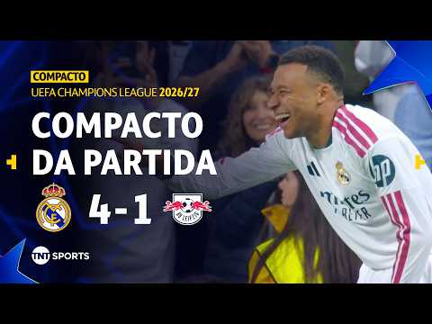 REAL MADRID 4X1 RB LEIPZIG | COMPACTO DA PARTIDA | FASE DE LIGA | RODADA 3 | CHAMPIONS LEAGUE 26/27