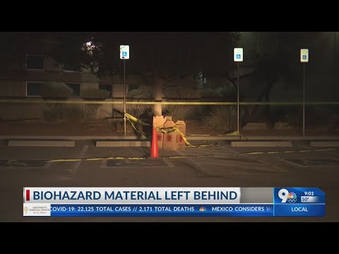 COVID-19 testing site biohazard material left behind