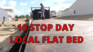 10 STOP DAY IN LOCAL FLAT BED DELIVERY WITH A MOFFETT