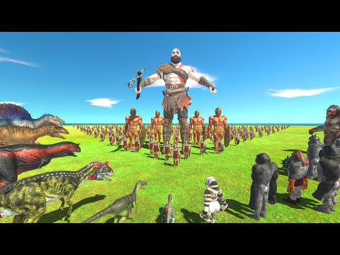 Defeat The King Of The Spartan Warriors - Carnivore Dinosaurs VS Mutant Primates - ARBS