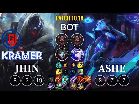 LGD Kramer Jhin vs Ashe Bot - KR Patch 10.18